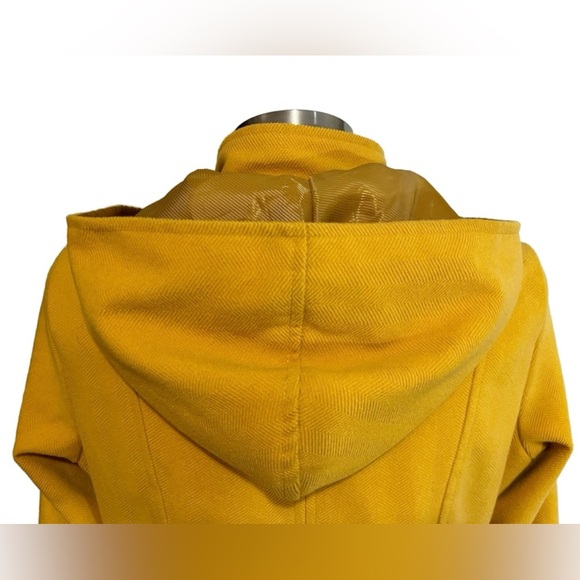 Marqueza Peru Mustard removable hooded Coat jacket lined women’s size Medium - Picture 3 of 11